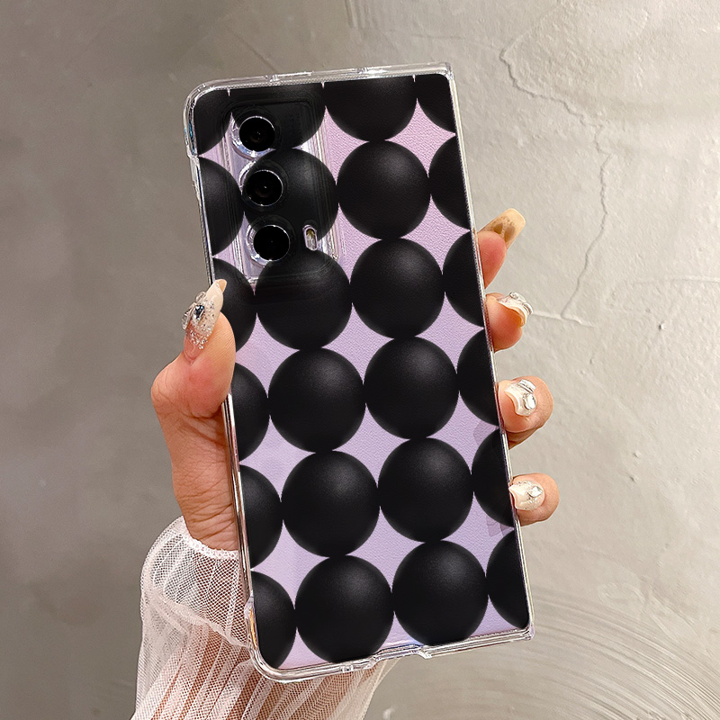 热瓜适用于荣耀MagicV5/V3/VS3/V2RSR/VS2手机壳折叠屏保护套新款高档气质UV透明壳全包防摔套渐变排列小圆球