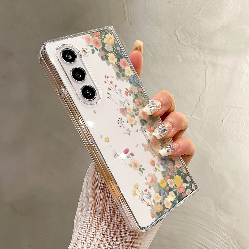 热瓜适用于三星GalaxyZFold7/6/5/4/3手机壳折叠屏保护套新款高档UV透明壳高级感全包防摔套小清新彩色鲜花朵