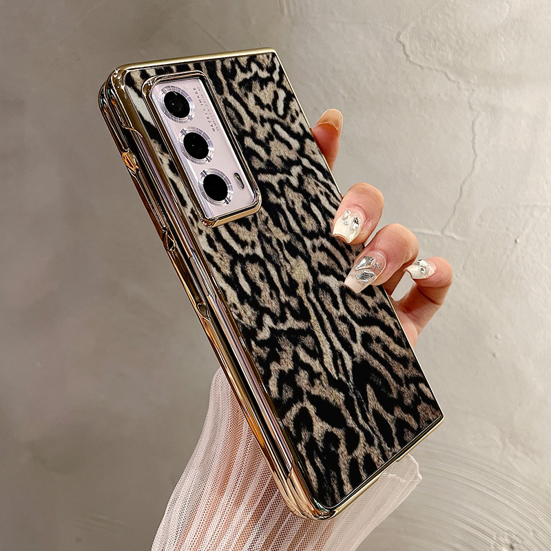热瓜适用于荣耀MagicV5/V3/VS3/V2RSR/VS2手机壳折叠屏保护套新款高档气质电镀金边全包潮防摔套个性纹理豹纹