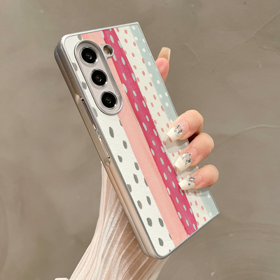 热瓜适用于三星GalaxyZFold7/6/5/4/3手机壳折叠屏保护套银色小圆点彩色清新油边新款高档折叠壳高级感全包套