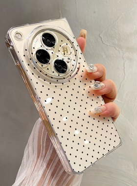 热瓜适用OPPOFindN5手机壳折叠屏保护套简约满屏黑色小球UV透明壳新款气质findn3/findn2高档折叠奢华全包套