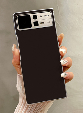 热瓜适用小米MIXFold4手机壳折叠屏保护套银边肤感纯色纯黑色油边高级感mixfold3高档翻盖视窗mixfold2全包套