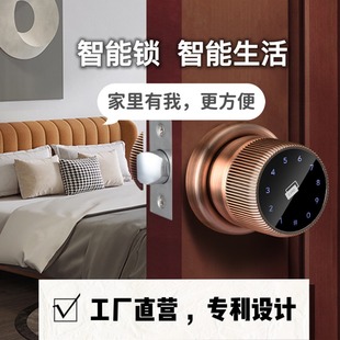球形指纹锁涂鸦办公室家用木门通通锁密码锁蓝牙智能锁