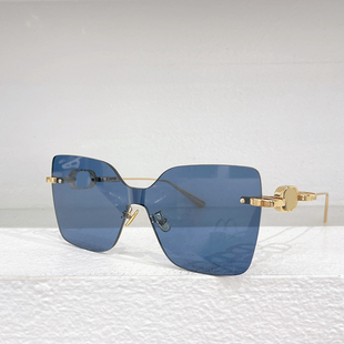 新款 遮阳墨镜防紫外线蓝粉灰绿 金属方形无框太阳眼镜M1U男女同款