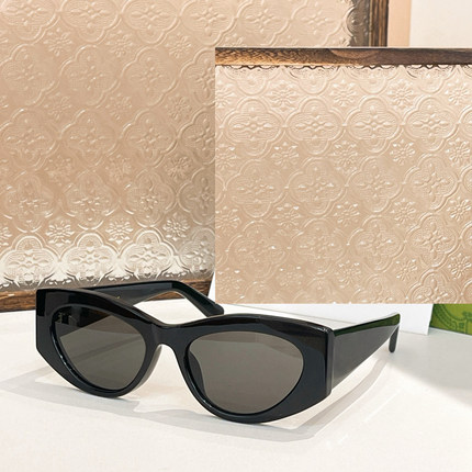 新款板材猫眼太阳眼镜女士1843S时尚网红风遮阳墨镜男防紫外线黑