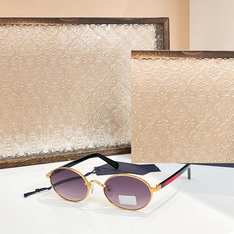 男女款金属椭圆小框遮阳墨镜时尚