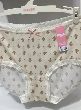 彩田内裤柔滑速干冰丝透气舒适茶多酚底裆中腰甜美女式印花32231