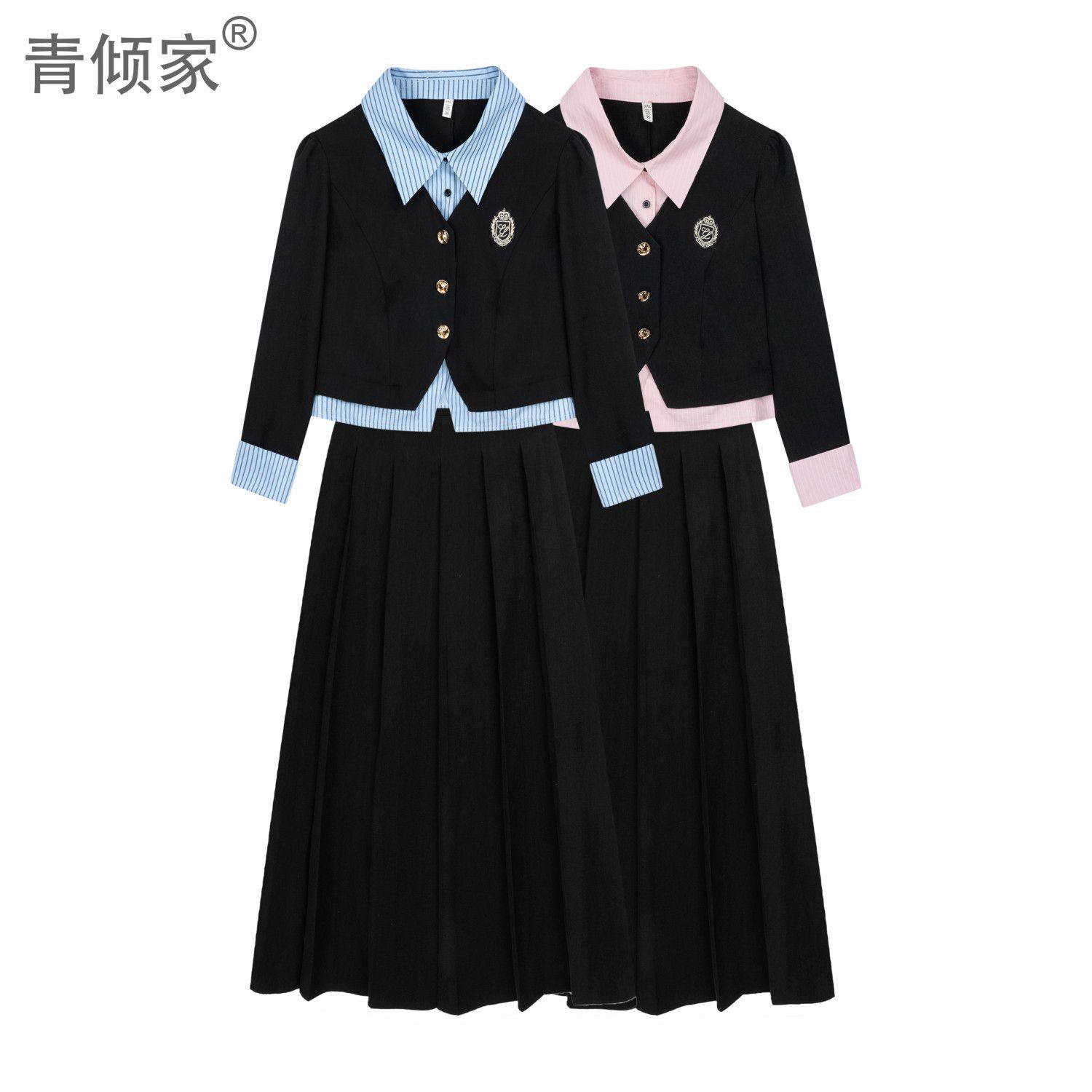 【蔷薇少女】早春套装搭穿假两件上衣百褶半身裙子女【青倾家】,女装/女士精品,大码连衣裙,淘宝优惠券,粉丝福利购,淘宝优惠卷