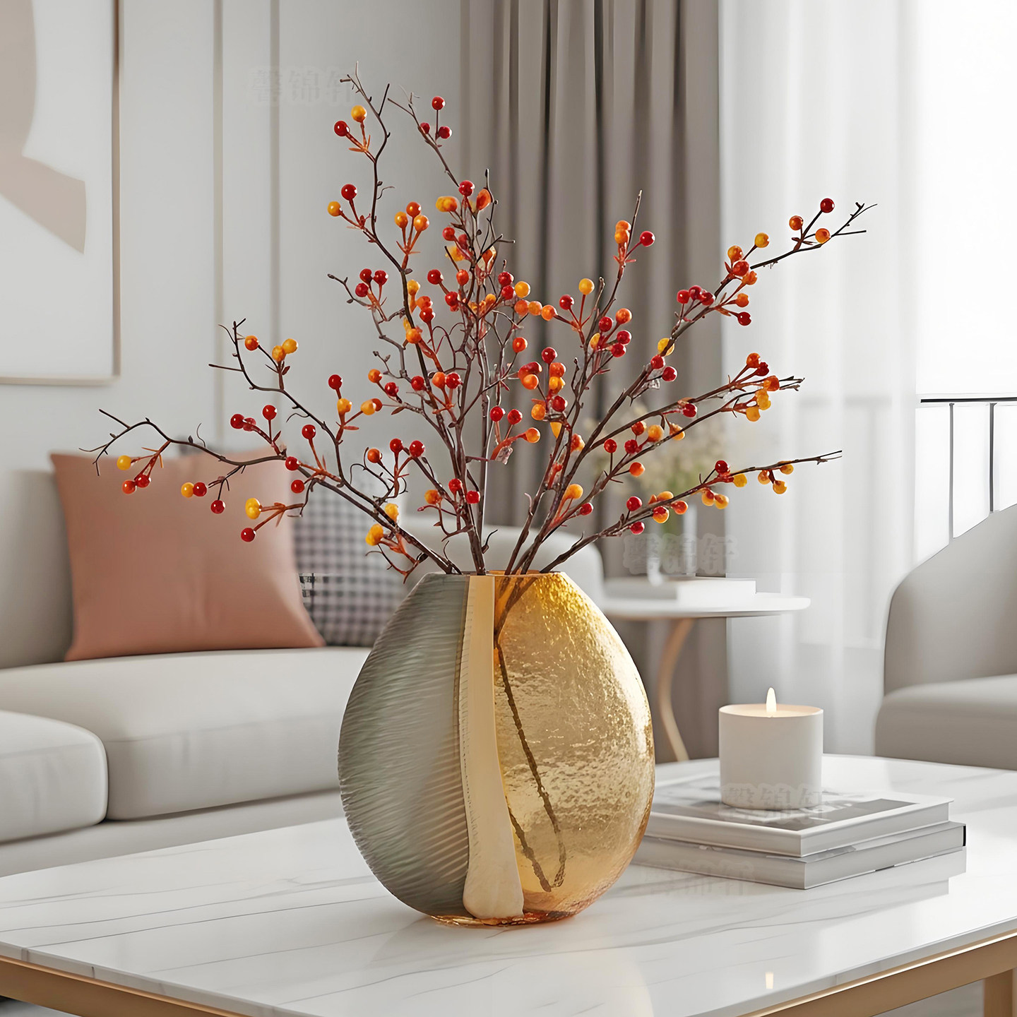 艺术花瓶轻奢高级感客厅摆件现代简约玻璃鲜花插花餐桌家居装饰品,家居饰品,花瓶,淘宝优惠券,粉丝福利购,淘宝优惠卷