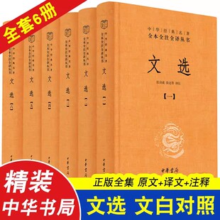 文选全套6册 精装简体原文注释译文 昭明文选中华经典名著全本全注全译诗文总集文选总集名家名篇中国古典文学作品集中华书局正版