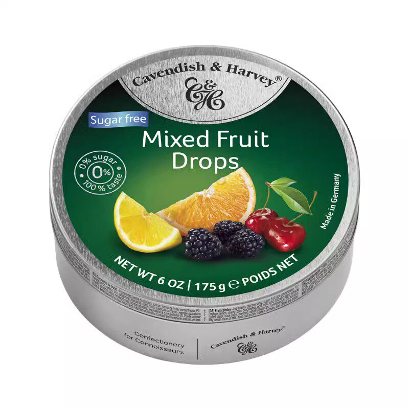 儿童老人零食嘉云德国进口办公室健康无糖什锦水果味糖果