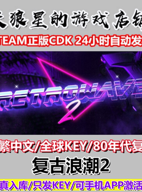 STEAM/复古浪潮2/Retrowave 2/全球key/中文/复古/竞速/80年代