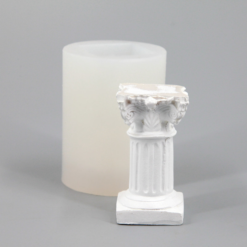 罗马柱立体硅胶模具 3d巧克力树脂盐雕蜡烛烘培蛋糕装饰石膏模具