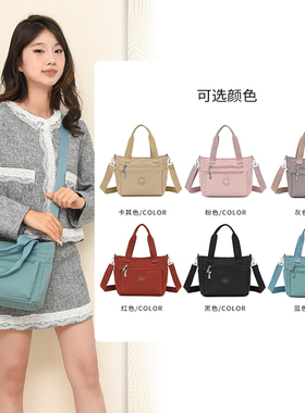 外出便携多隔层斜挎包小方包新款尼龙牛津布手提包轻便休闲小包包