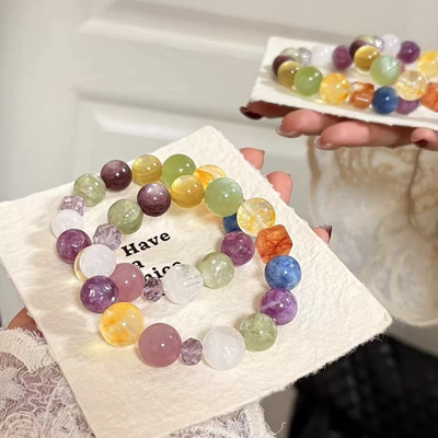 天然多宝大颗粒水晶手链送女友