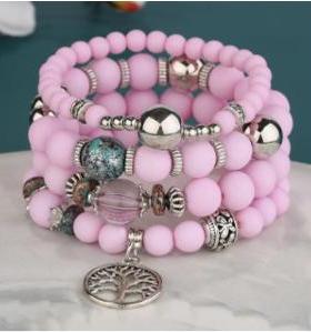 【珠黛饰品】欧美波西米亚手链创意首饰流苏多层串珠手环 九色