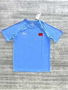 361度2025赞助中国跳绳国家队速干短袖 T恤国服叮咛蓝 圆领运动短袖