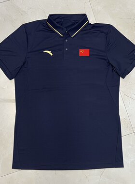 ANTA安踏赞助2024中国代表团国家队传奇蓝男女短袖T恤POLO衫国服