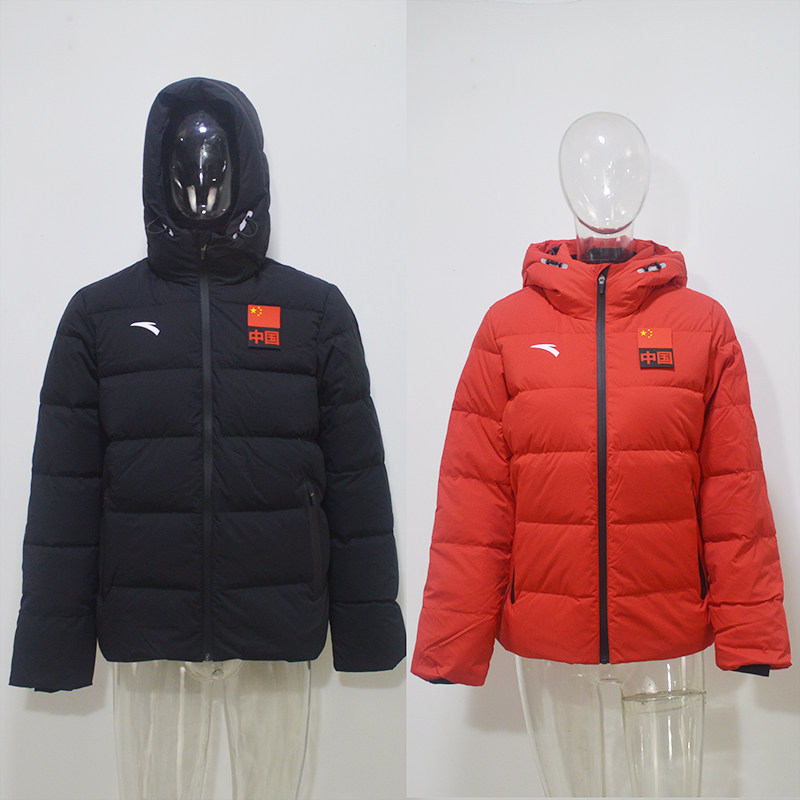 anta/安踏2021赞助中国代表团国家队灰鸭绒保暖运动短羽绒服国服