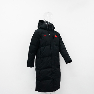 361度赞助怕2024中国代表团国家队黑色过膝长羽绒服大衣国服防寒