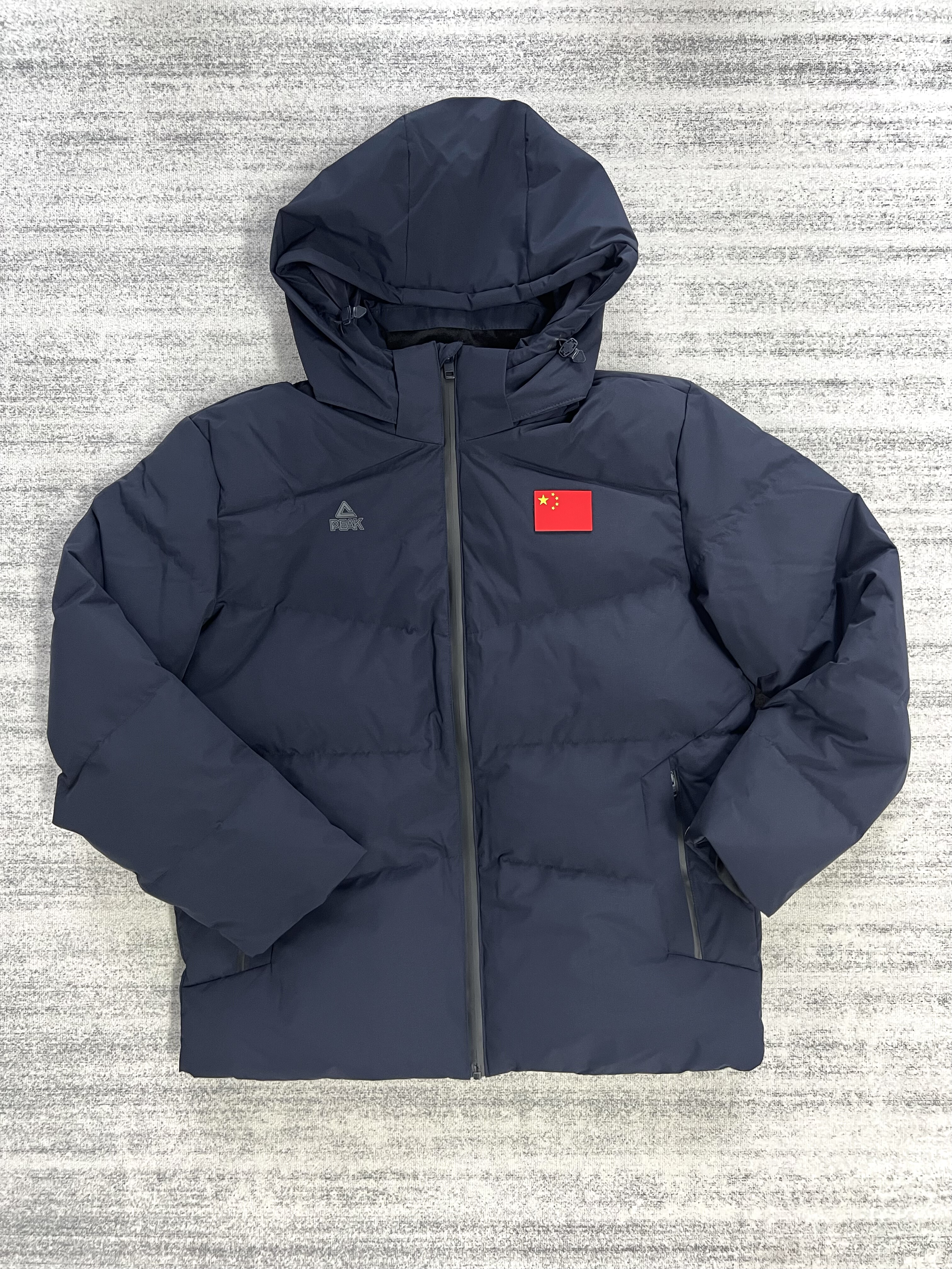 Peak匹克赞助羽绒服中国现代五项国家队大衣深夜蓝防寒羽绒服短款