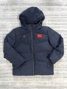 Peak匹克赞助羽绒服中国现代五项国家队大衣深夜蓝防寒羽绒服短款
