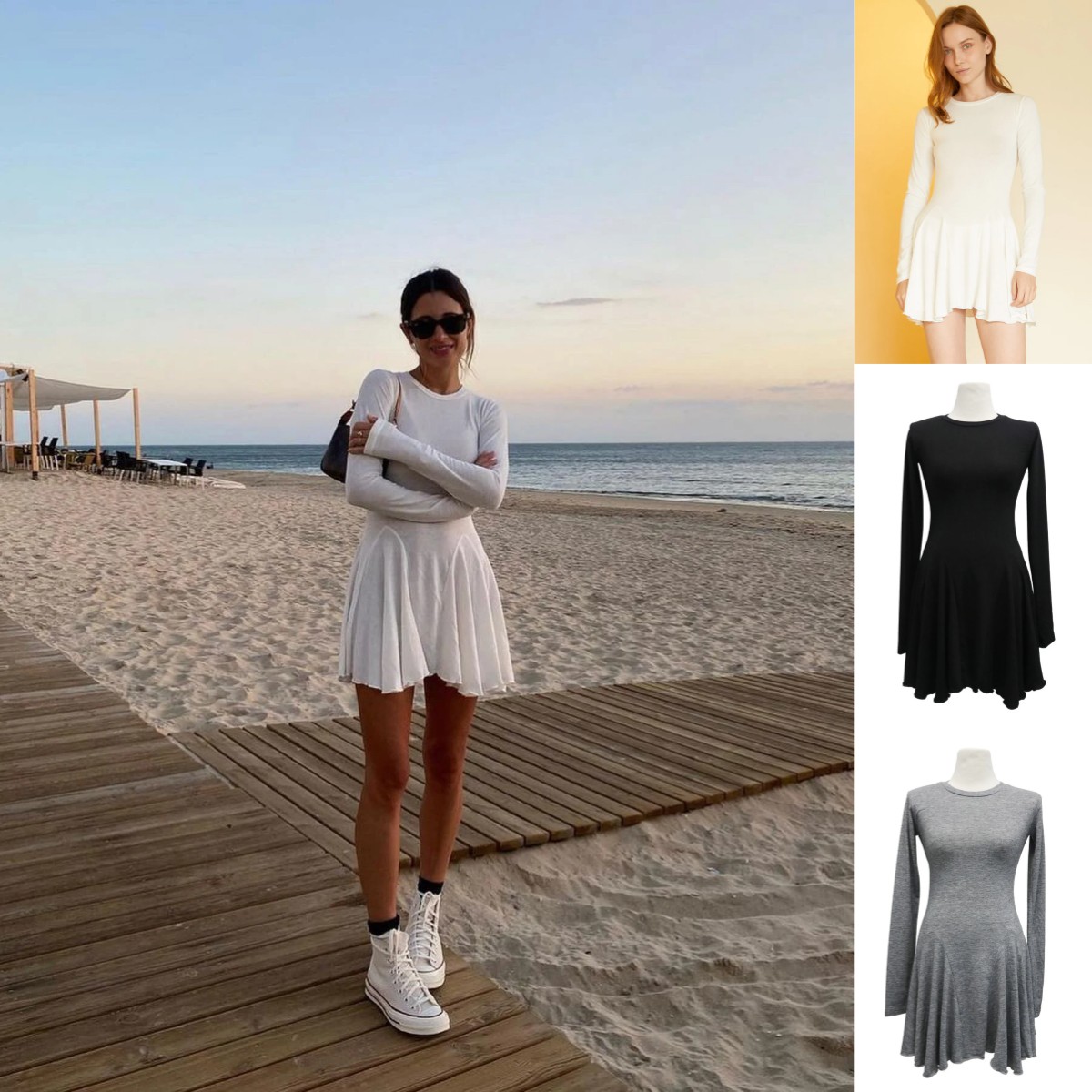 公主裙高腰修身弹力连衣裙