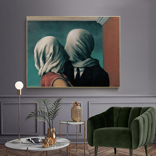 Magritte马格里特装饰画客厅超现实主义玛格丽特卧室挂画世界名画