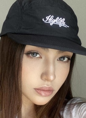 HIGHLIFE帽子女男春夏平檐帽五片帽棒球鸭舌帽休闲户外潮刺绣软顶