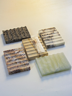 波浪形香皂盒大理石肥皂卫生间家用饰品碟设计师酒店展示架收纳