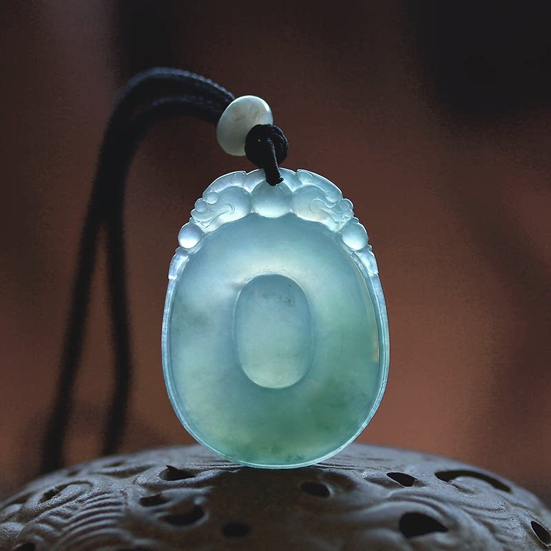 冰种蓝绿翡翠a货福贝貔貅挂件吊坠缅甸玉石天然珠宝首饰证书 0585