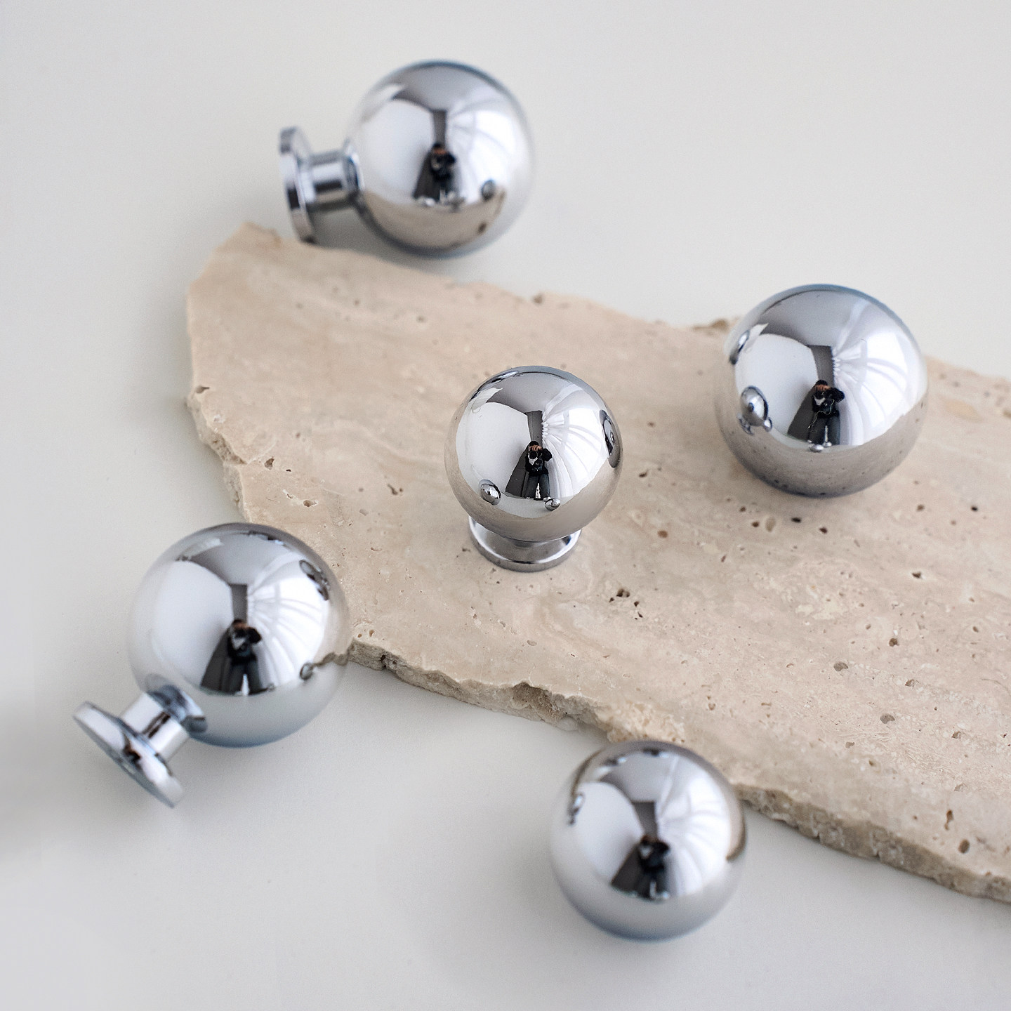 屿铜黄铜圆球拉手极简实心纯铜银色法式轻奢衣柜门橱柜抽屉小把手