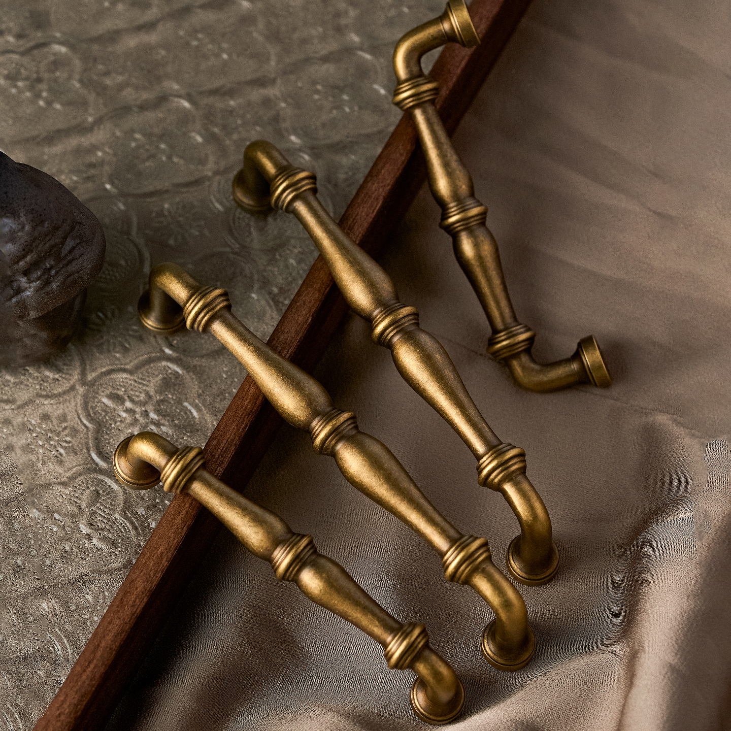 屿铜法式复古黄铜柜门拉手