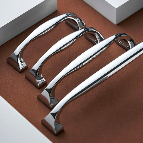 屿铜法式复古黄铜柜门电镀银拉手