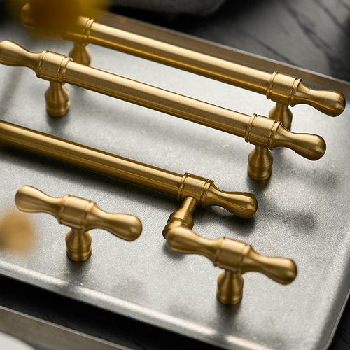 屿铜多孔距柜门黄铜轻奢水滴拉手