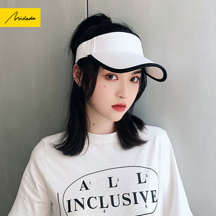 大帽檐透气空顶防晒帽女春夏季户外遮阳帽防紫外线运动女士太阳帽