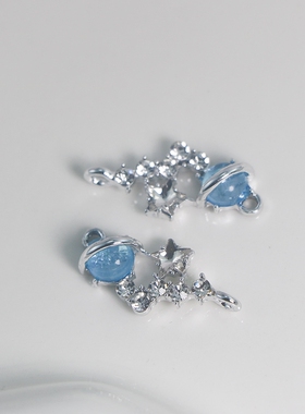 保色电镀合金点钻系列七星连珠星星 DIY耳环吊坠手链项链饰品配件