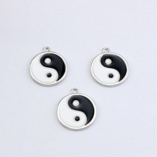 现货太极八卦求福现货吊坠项链diy挂件合金电镀滴油饰品配件