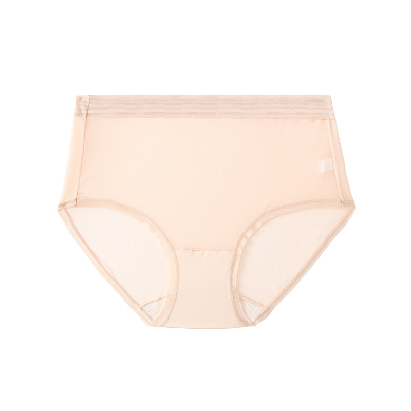 【爆米花专享】夏款冰丝提花透气速干中腰内裤薄款女生三角裤