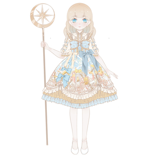 【意向金】星海之梦原创lolita华夫格古典JSK华丽轻花嫁长裙