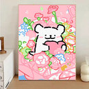 新款 线条小狗数字油画diy填充可爱治愈涂色丙烯油彩画生日礼物