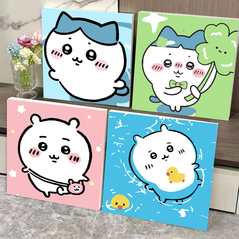 吉伊卡哇diy数字油画填充卡通动漫画画手工填色丙烯画涂鸦儿童