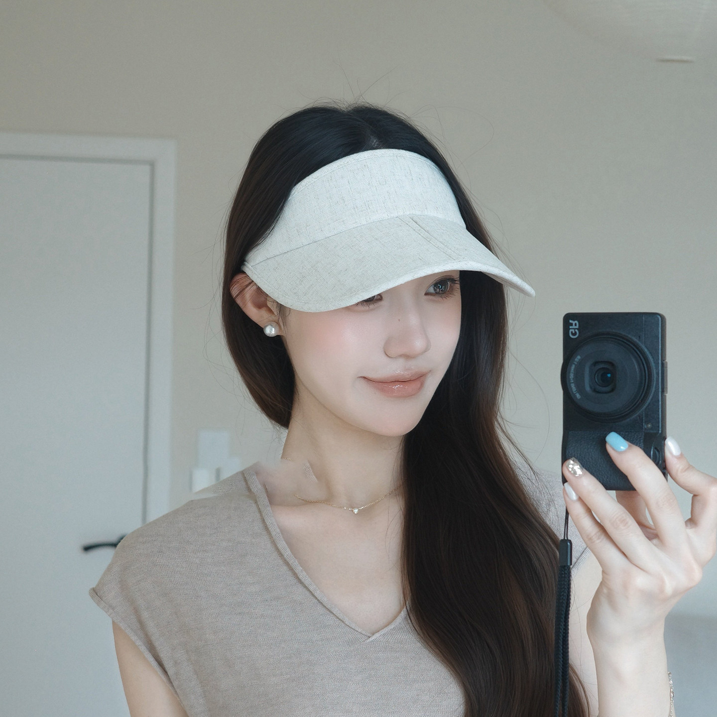 夏季UPF50+女士空顶防晒帽