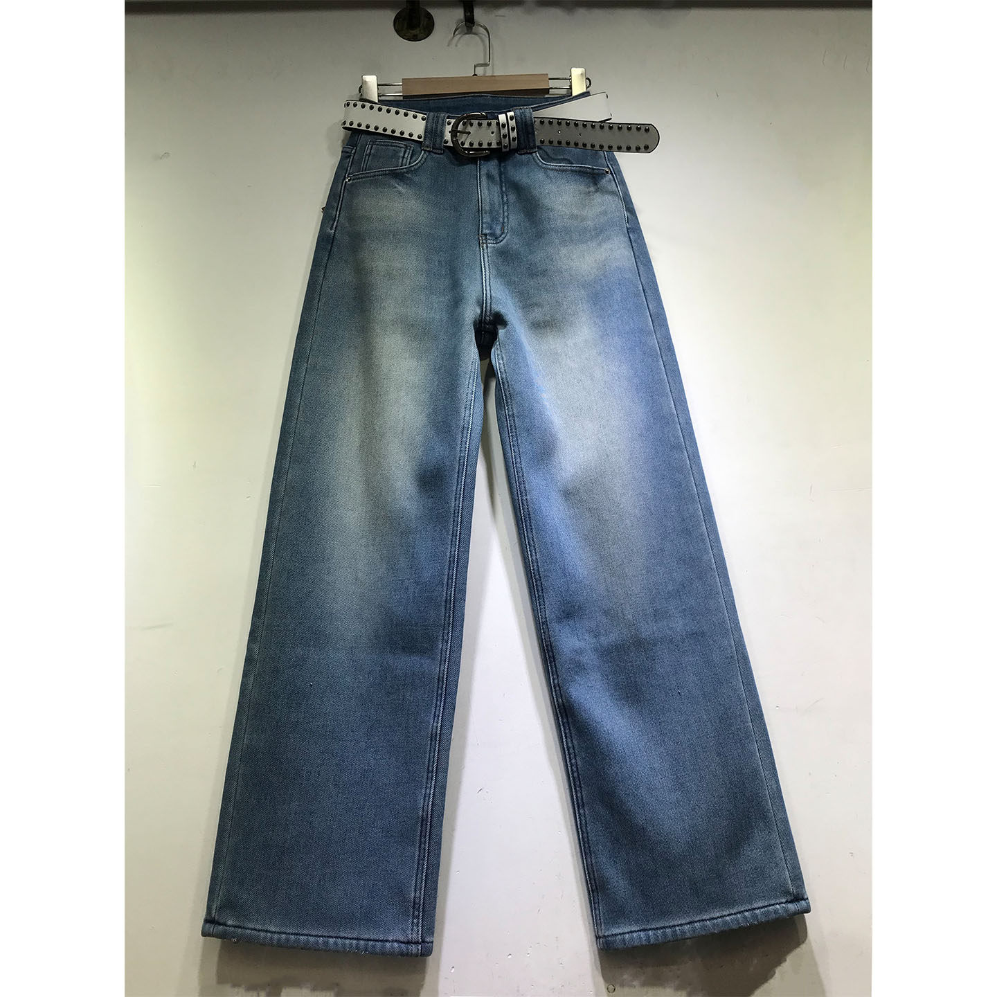 加绒加厚直筒裤女窄版阔腿裤