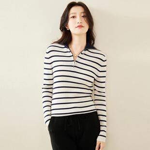 扬子精纺羊毛衫 加厚半拉链套头衫 冬女士打底衫 女款羊绒衫76