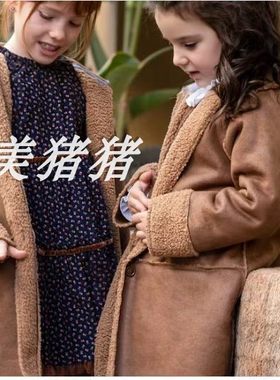 西班牙订单tutto piccolo 托托皮可洛 冬季女童皮毛一体大衣外套