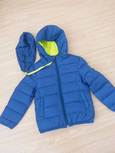 出口法国cyrillus高端轻奢儿童款轻薄羽绒服连帽白鸭绒校服神器