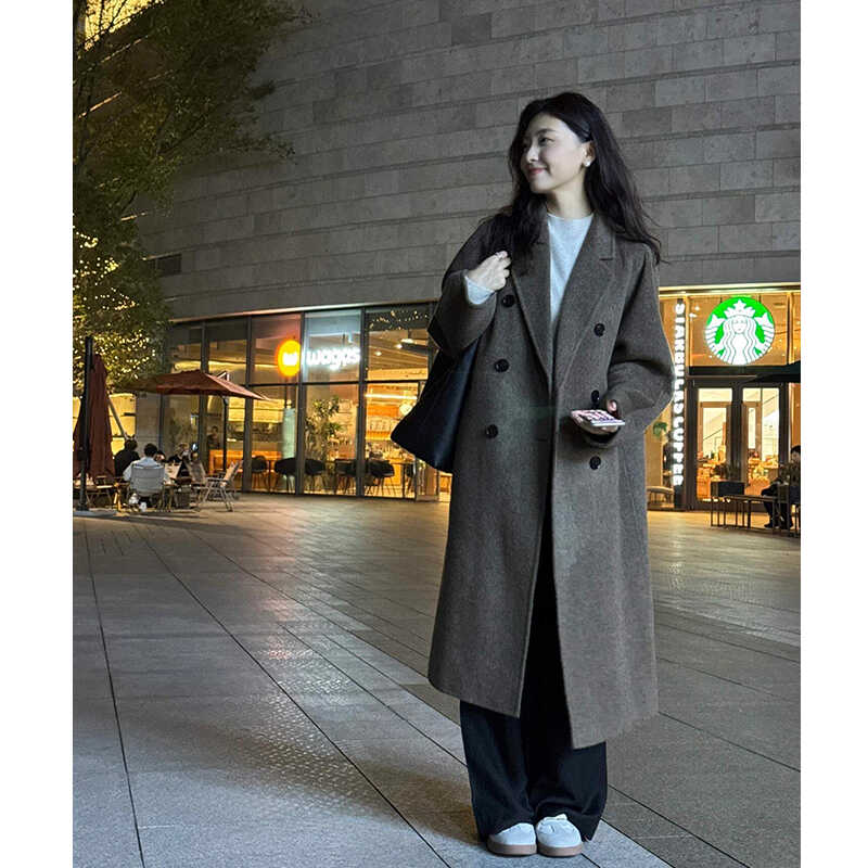 韩系呢子大衣女中长款2024年秋冬季新款毛呢外套冬天小个子超好看