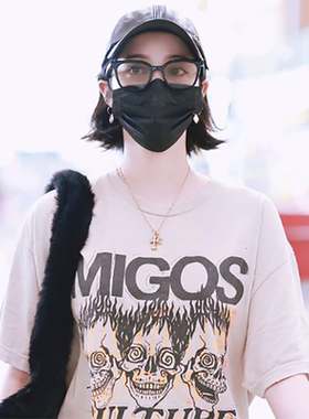 上衣t恤纯棉半袖圆领欧阳娜娜Gallery Dept. x Migos Culture III