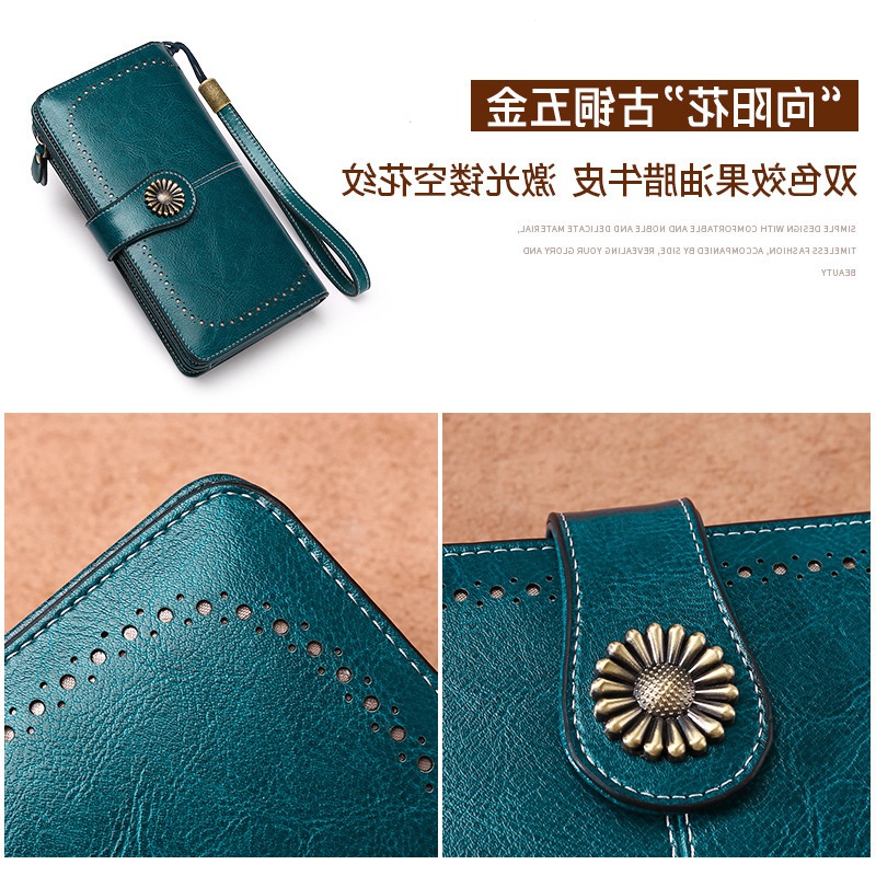 .Long leather ho5162rsehair Wallemt  Purse Handba gfeale